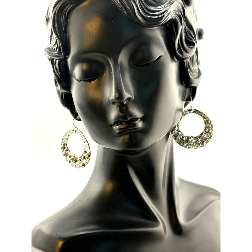 Karine Sultan Embellished Circle Drop Dangle Earrings